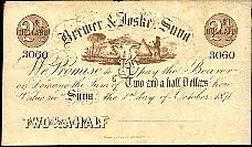 Fiji N.1, P.UNL, CR.3  2 1/2 Dollars  1.10.1871