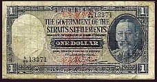 Straits Settlements P.16b  1 Dollar 1.1.1935