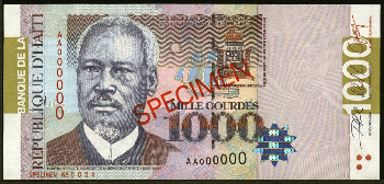 Haiti  P.UNL  1,000  Gourdes 1999 SPECIMEN