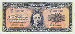 AUSTRALIA, P.24A  5 Shillings Unissued 1946