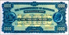 Australia Paper Money, 1923 Trial 1,000 Pound Issue