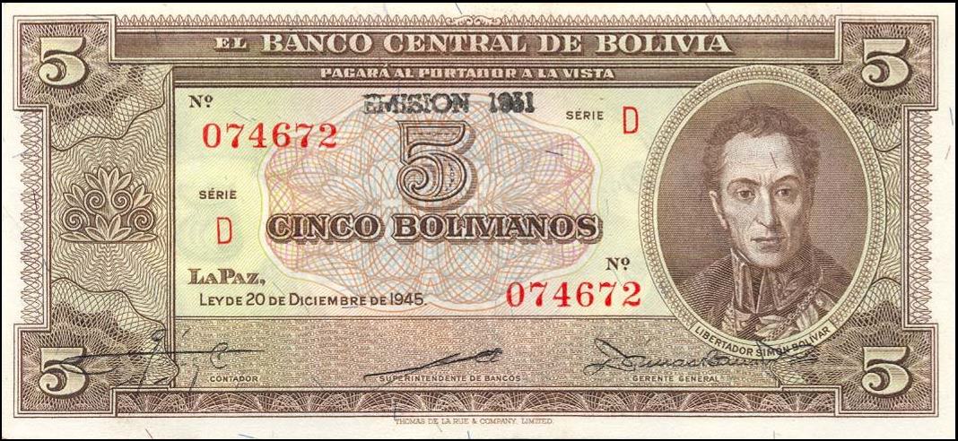 BOLIVIA Paper Money, 1945 First Issues