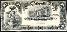 bolP.S105TS50Bolivianos22.11.1903LaPazElBancoAgricolaUnifaceAIA.jpg