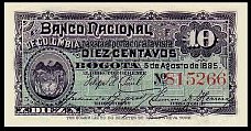 P.181  10 Centavos Bogota 5.8.1885 Ser.F