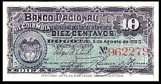 P.181  10 Centavos Bogota 5.8.1885 Ser.L