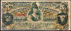 P.194  5 Pesos Bogota 1.9.1886 Ser.2A