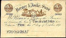 Fiji N.1, P.UNL, CR.3  2 1/2 Dollars  1.10.1871