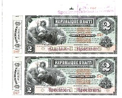Haiti N.776Sd47, P.78S  2 Gourdes Ser:D47 SPECIMEN PAIR