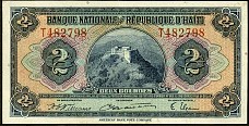 Haiti  N.922, P.171a  2 Gourdes  Blue Sig H  L.12.4.1919  Ca. 1946-50 