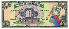 Haiti N.1134Sw, P.247S 10 Gourdes Sig:W SPECIMEN Type 2