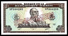 Haiti  N.115S, P.253s  1 Gourde  1989  Sig. Y,  S/N: SP000289.jpg