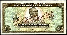 Haiti  N.115S, P.253s  1 Gourde  1989  Sig. Y, No S/N