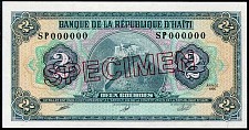 Haiti N.1155S, P.254s 2 Gourdes 1990 Sig Z
