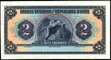 Haiti N.1155S, P.254s 2 Gourdes 2 Sided Proof or Unfinished Specimen No Date, Sig or S/N