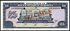 Haiti N.1181Sab, P.262S 25 Gourdes SIg:AB SPECIMEN
