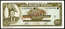 Haiti  N.1183ac, P.263s  250 Gourdes Sig:AC SPECIMEN