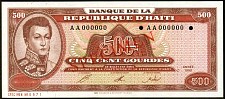 Haiti N.1183Sac, P.264s  500 Gourdes Sig:AC SPECIMEN