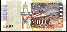 N.800S, P.UNL Specimen 1000 Gourdes 1999 Back - Market Scene