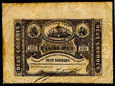 Haiti N.677X, P.42X  2 Gourdes L.16.4.1827 Counterfeit