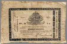 Haiti  N.702Dow, P.52a  4 Gourdes  Series D  Off-White Paper
