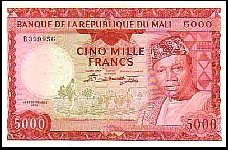 Mali P.10  5,000 Francs 22.9.1960(1967) Sig.2