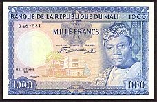 Mali P.9  1,000 Francs 22.9.1960(1967) Sig.2