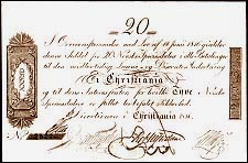 Norway P.UNL 20 SpecieDaler L.14.6.1816(1816) No.2822