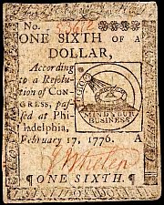 UsaP.S119SixthDollar17.2.1775PlateASigJ.Whelen.JPG