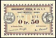 Upper Senegal & Niger P.1  0.50 Franc L.11.21917