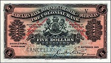 Saint Vincent  P.S101  5 Dollars 1.9.1926