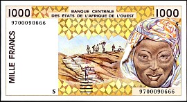 West Africa States paper Money, Guinea-Bissau 1997-2003