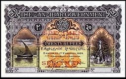 zanN.36bSP.UNL4S20RupeesZanzibar1.1.1908ModernReproductionMarkedSPECIMENWaterlowSonSPECIMENAB.jpg